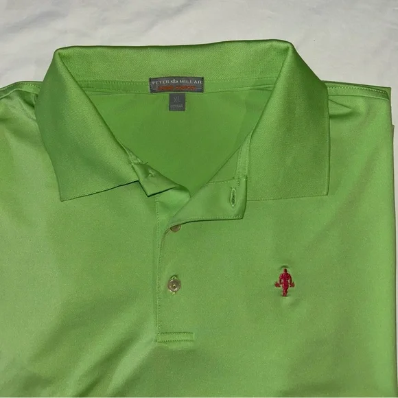 Men's Peter Millar Summer Comfort Green Polo Shirt - Picture 4 of 6